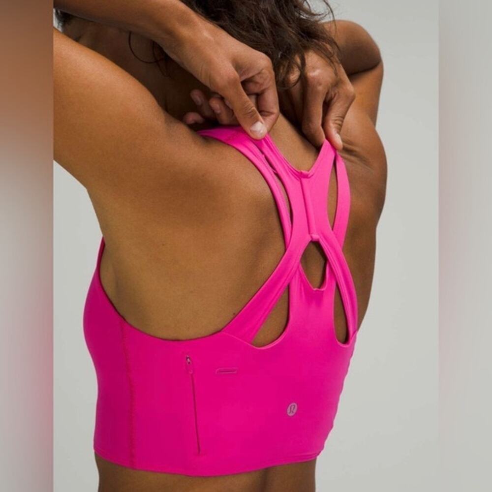 Lululemon | Stash It Sports Bra Crossover Back Preppy Workout Activewear- Sz 6
